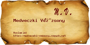 Medveczki Vázsony névjegykártya